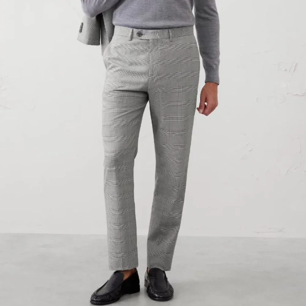 Banana Republic Men's Tailored-Fit Slim Fit Glen Plaid Suit Trouser, 30x30, EUC